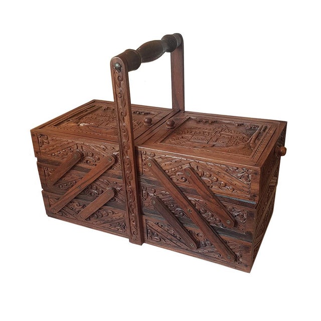 Art Deco Indian Rosewood Sewing Box, Indonesia, 1930s For Sale - Image 12 of 12