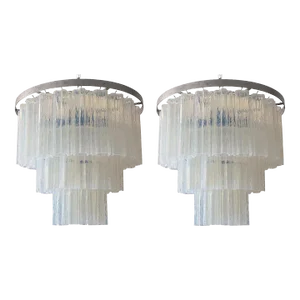 Pair of Contemporary Murano Glass Sputnik Chandelier, Mazzega Style