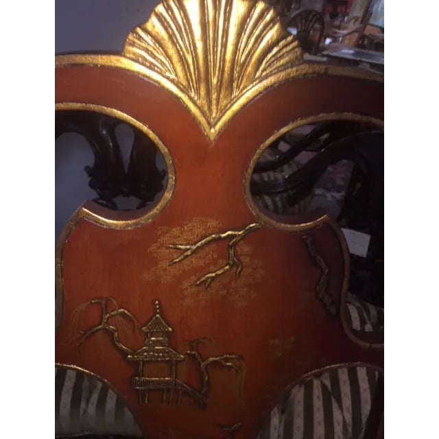 Red Chinoiserie Dining Chair For Sale In Los Angeles - Image 6 of 13