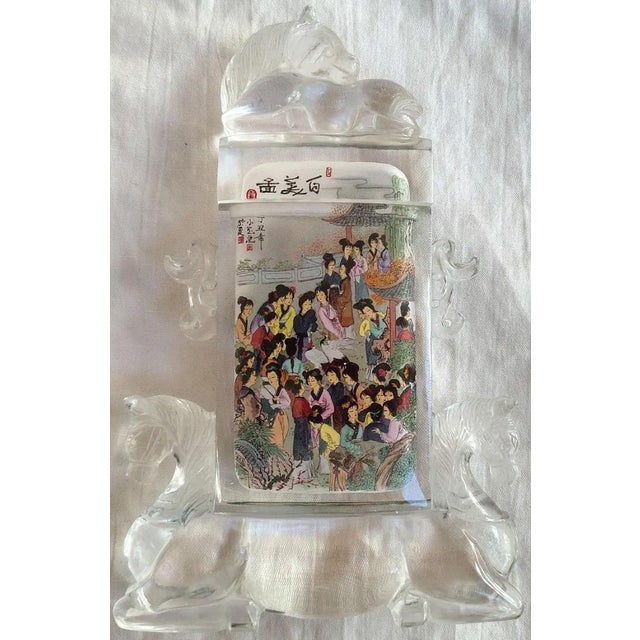 Monumental 10.5" Signed Xiao Yu Chinese Inside-Painted Glass Snuff Bottle - 1997 For Sale - Image 14 of 16