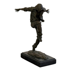 Mid-Century Modern, Bronze, Table-Top Sculpture, Break-Dancer Statue, Usa, 1980s