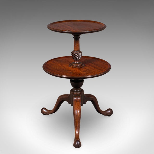 Antique Dumb Waiter, English Two Tier Afternoon Tea Serving Stand, Regency, 1820 For Sale - Image 4 of 12