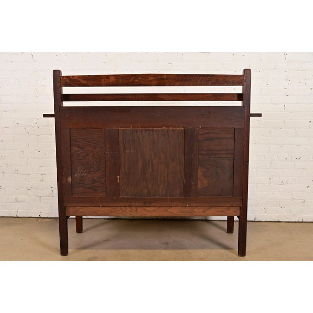 Gustav Stickley Antique Mission Oak Arts & Crafts Strap Hinge Sideboard, Circa 1910 For Sale - Image 13 of 15