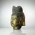 Salvaged Stone Golden Buddha Head Sculpture Ornately Carved Crown For Sale - Image 4 of 13