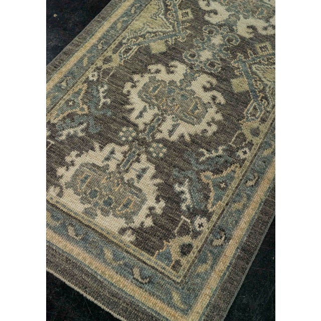 Black Turkish Oushak Rug 2'11" x 8'9" #20215 For Sale - Image 8 of 8