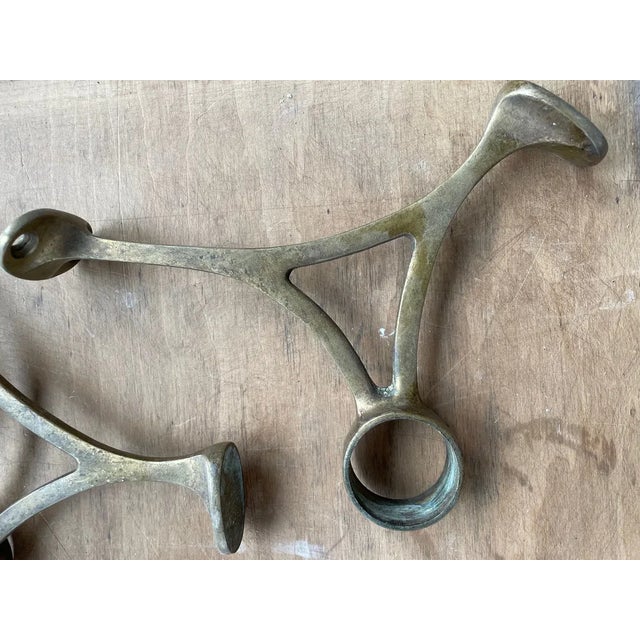 Brass Supports for Foot Bar, Set of 6 For Sale - Image 3 of 6
