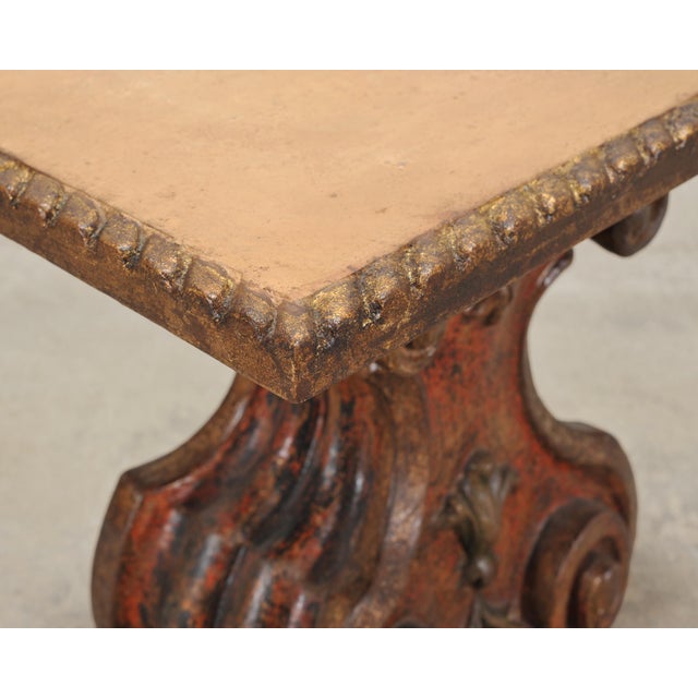 Italian Baroque Carved Gilt Fragment Pedestal Drink Table For Sale - Image 13 of 18