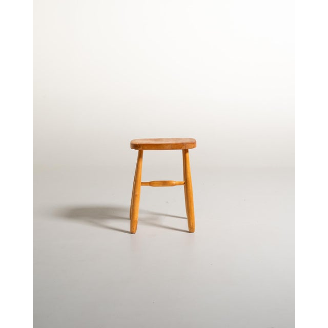Scandinavian Birch Stool, 1950s For Sale - Image 3 of 8