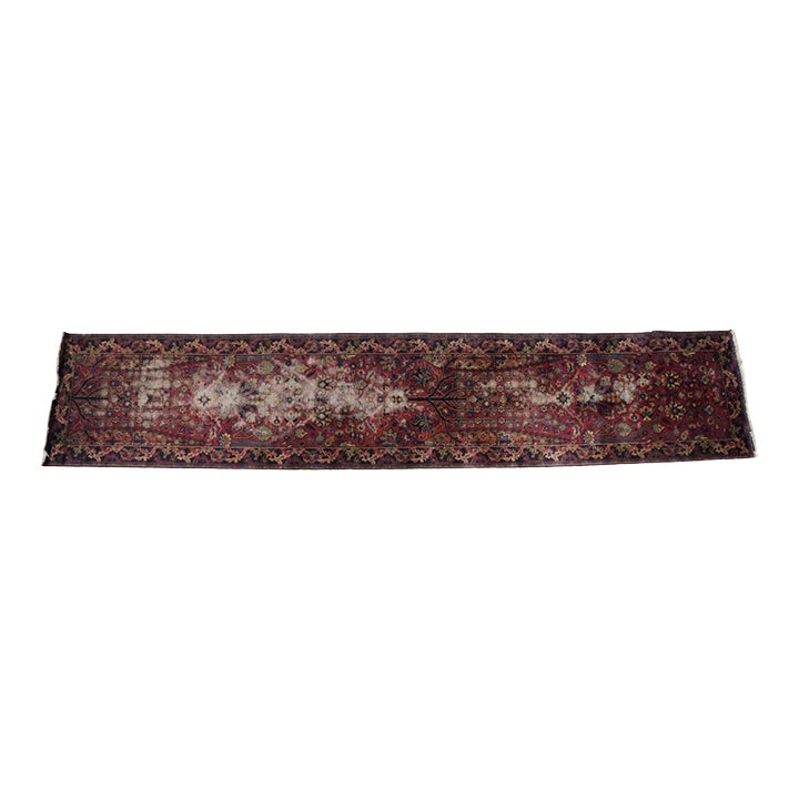Vintage Hand-Knotted Oriental Wool Tree-of-Life Runner Rug 2 X 12 ...