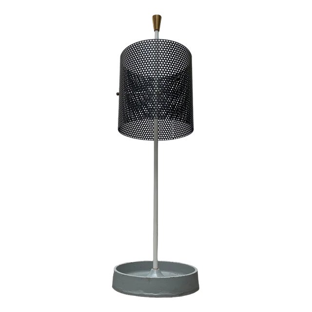 Mid-Century Minimalist Perforated Steel Umbrella Stand, 1960s For Sale