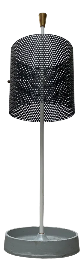 Mid-Century Minimalist Perforated Steel Umbrella Stand, 1960s