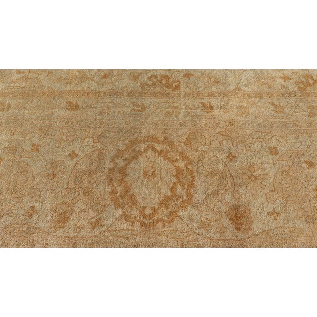 19th Century Indian Amritsar Beige, Camel and Caramel Handwoven Wool Rug For Sale In New York - Image 6 of 9