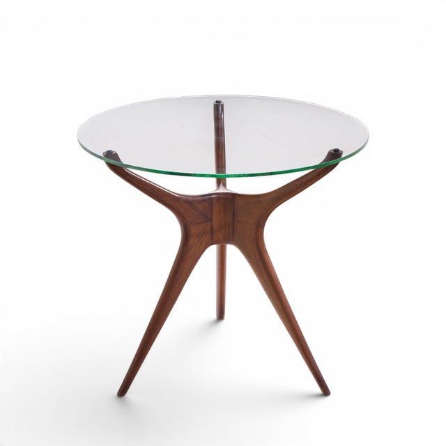 Vladimir Kagan for Dreyfuss Mid Century Walnut Tri-Symmetric Sculptural Side Tables - Pair For Sale - Image 9 of 11