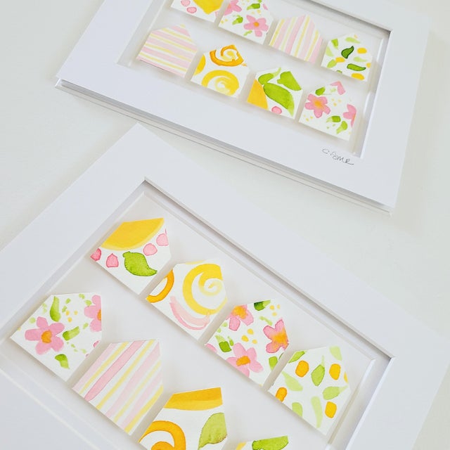 "Little Lemon Houses No. 1" Original Abstract Collage by Suzanne MacCrone Rogers For Sale - Image 4 of 6