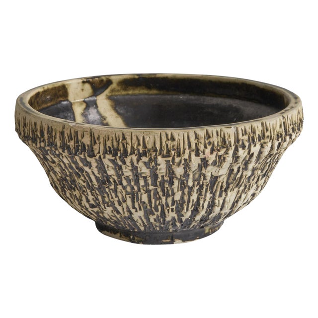 Mid-Century Birch Bark Pottery Bowl, 1950s For Sale
