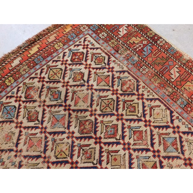 Beige Antique Caucasian Rug. 3'x5' For Sale - Image 8 of 18