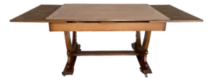 1950s Signed and Dated Midcentury French Oak Trestle Table