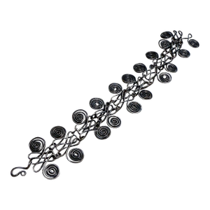 1950s Modernist Miro Styled Silver Spiral Bracelet