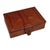 This charming antique leather-covered keepsake box features beautifully hand-tooled geometric and floral motifs across the...