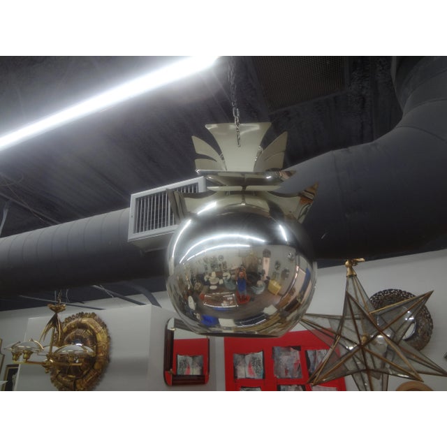 1970s Italian Modern Chrome and Glass Lantern For Sale - Image 11 of 12