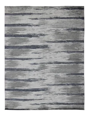 Modern Silk Rug by Keivan Woven Arts With Gray Blue, Steel Blue, Gray