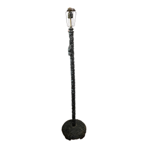 Ebonized, Carved Chinese Export Floor Lamp With Dragons, Early 1900s
