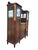 Antique French Art Nouveau Curio Cabinet Hutch China Breakfront Oak Side by Side For Sale - Image 12 of 16