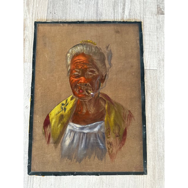 1961 Mid-Century Companion Portraits, Signed and Framed — Pair For Sale In Dallas - Image 6 of 12