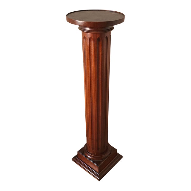 20th Century Mahogany Ionic Order Style Column-Form Pedestal For Sale