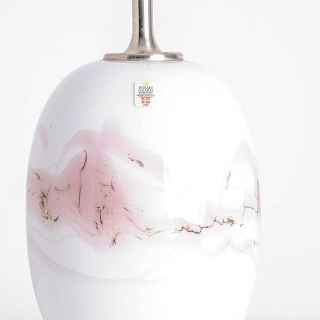 White and Pink Glass Table Lamps from Holmegaard, 1970, Set of 2 For Sale - Image 6 of 13