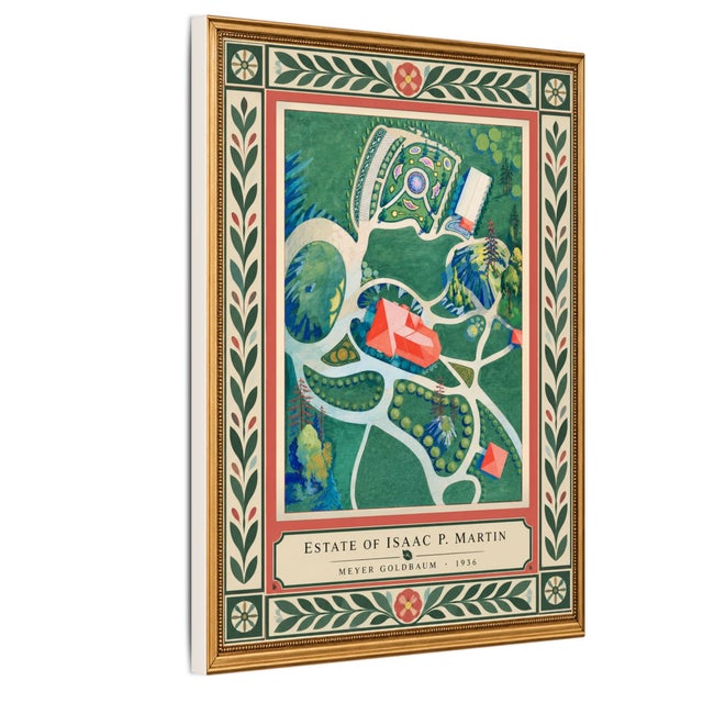 Atelier Aria Lumae the Grand Estate Cartography Set of 4 Faux Antique Gold Frame Fine Art Hge Gallery Board Prints Wall Space 26 X 34 For Sale - Image 14 of 14