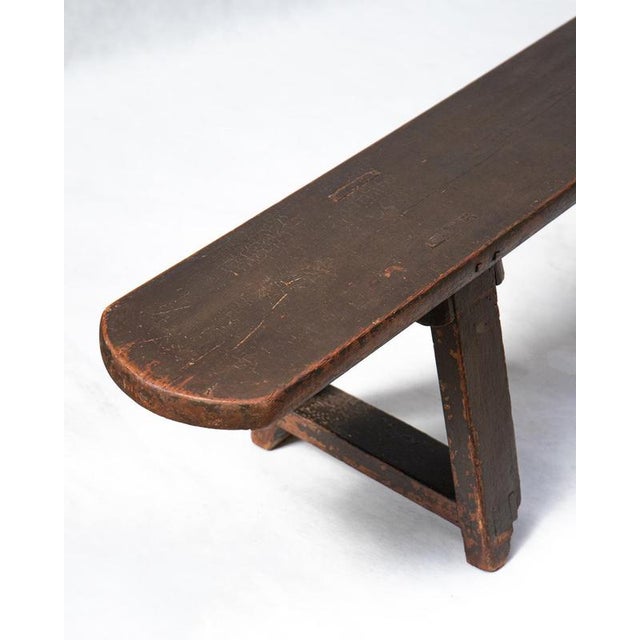 Antique French Provincial Wooden Bench For Sale - Image 4 of 7