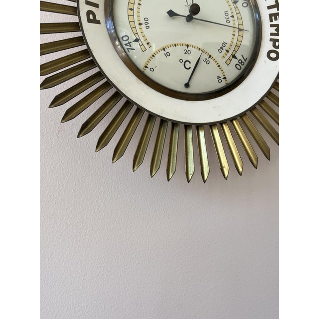 Mid-Century Modern Mid-Century Modern Brass Wall Barometer, 1950s For Sale - Image 3 of 6