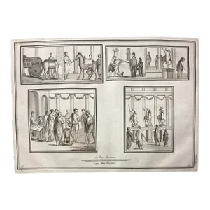 1762 Antique Roman Public Square Engraving