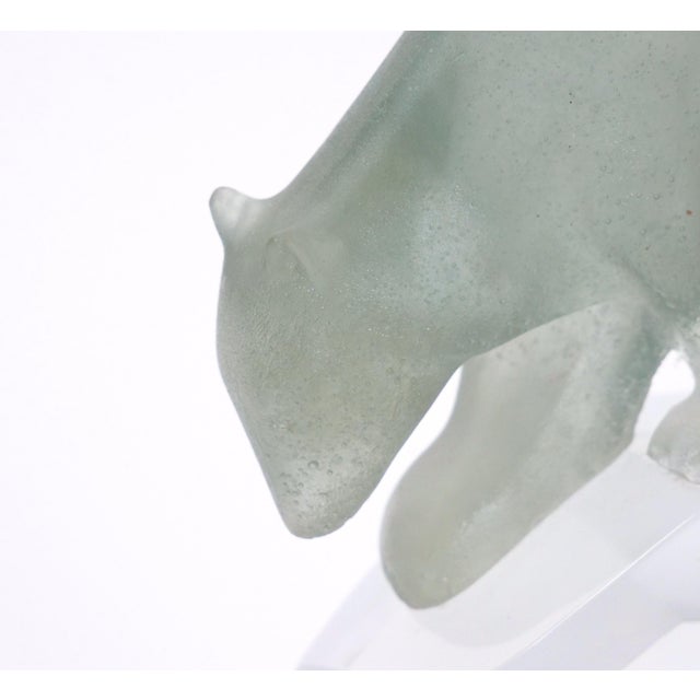 Hand Crafted/Mouth Blown Glass Daum Decorative Sculpture / Standing Polar Bear For Sale - Image 9 of 12