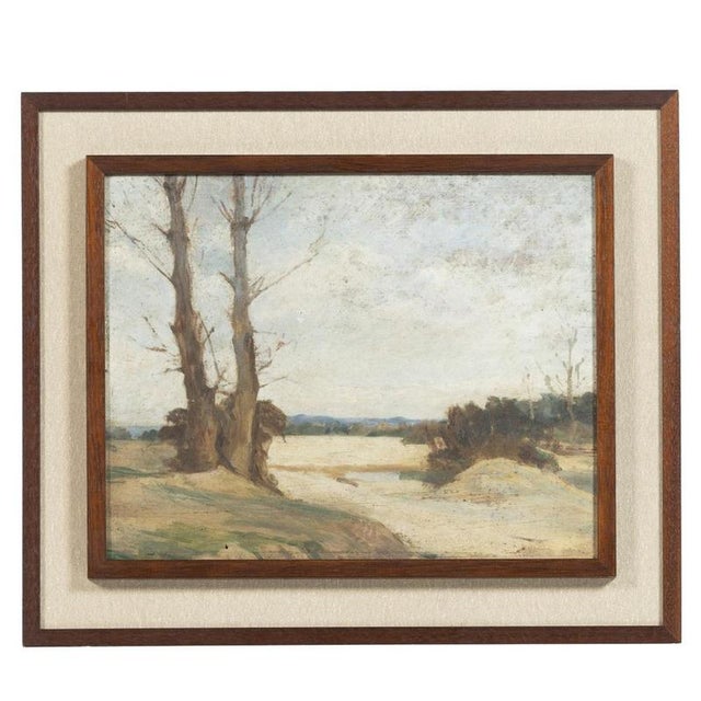 Portuguese School Artist, Landscape with River, Oil Painting For Sale - Image 6 of 6