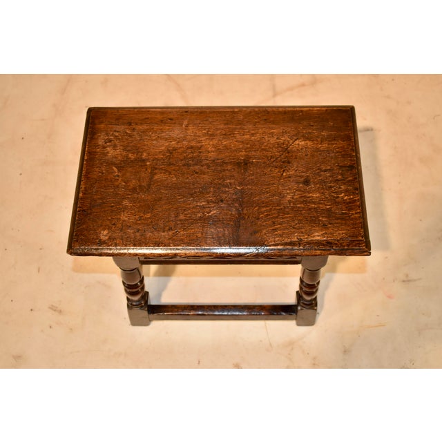 19th Century English Carved Oak Joint Stool For Sale In Greensboro - Image 6 of 7