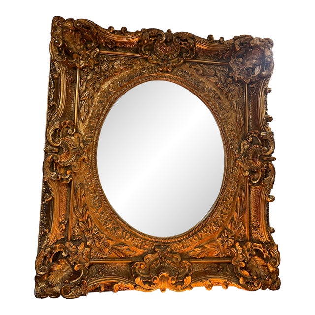 Antique Decorative Giltwood Mirror For Sale