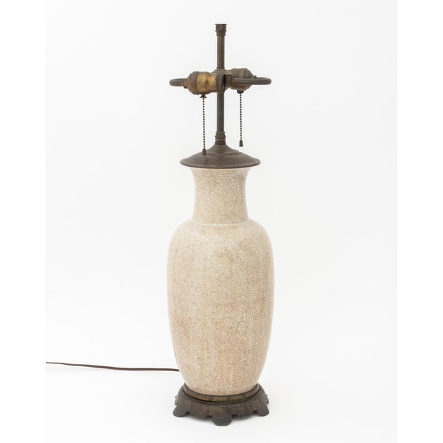 Mid 20th Century Chinese Ge Type Porcelain Vase Mounted as a Lamp For Sale - Image 5 of 7