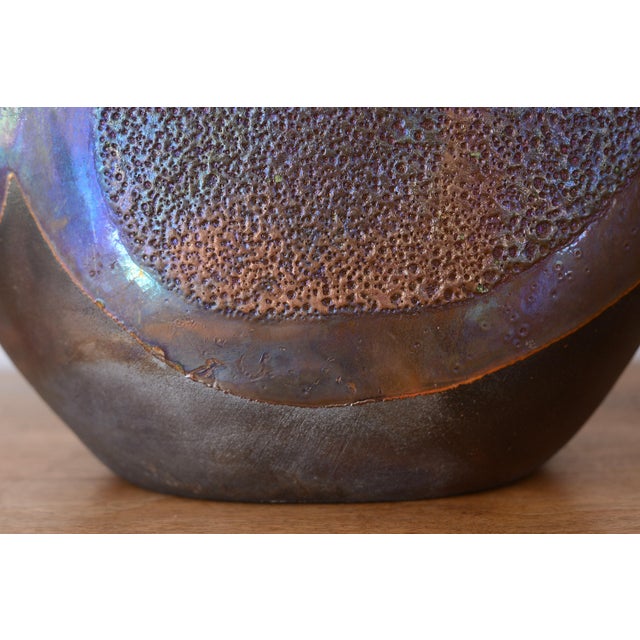Monumental Vintage Tony Evans Raku Vase For Sale - Image 11 of 12