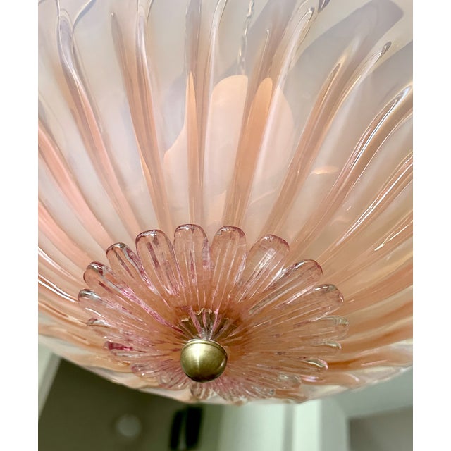 Murano Glass Round Pink Opalescence Glass Chandelier or Pendant For Sale - Image 15 of 18