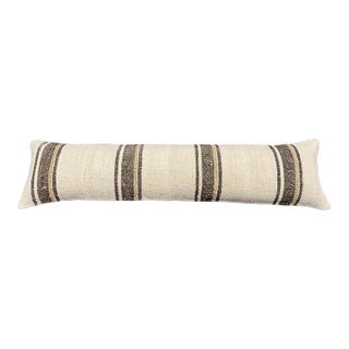 Turkish Hemp Pillow Cushion Natural Beige Brown Cushion Cover 12x46 For Sale