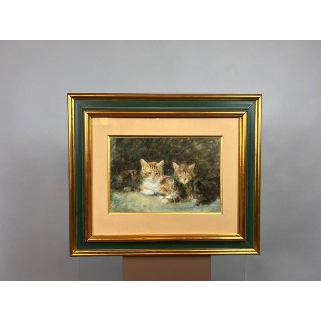 Eugène Louis Lambert, Cats, 19th Century, Watercolor and Gouache For Sale - Image 10 of 10