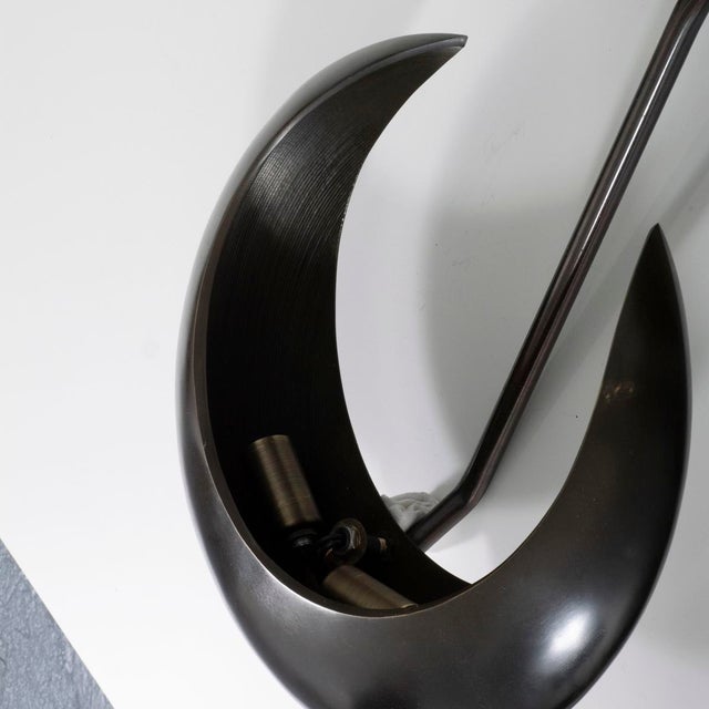 Bronze Pair of Vintage Crescent Moon Wall Sconces by Marbro For Sale - Image 8 of 10
