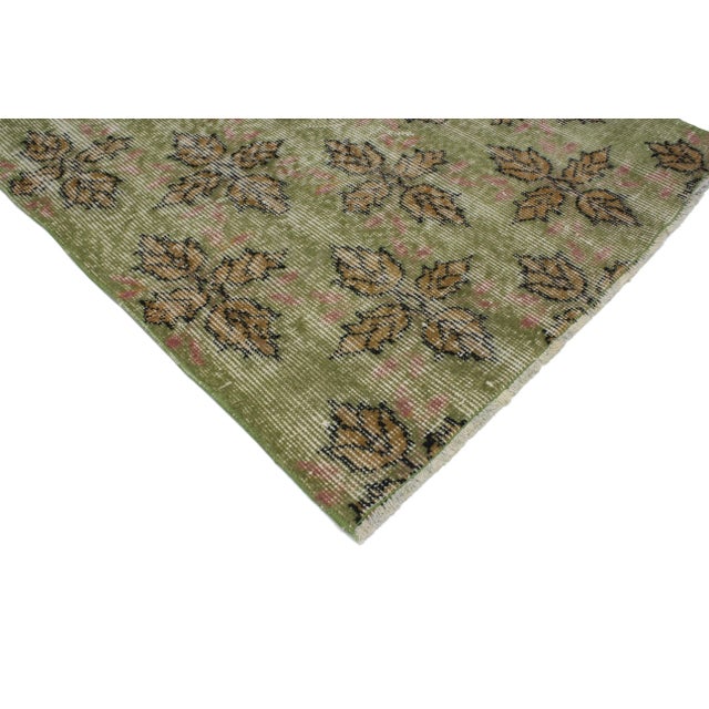 Distressed Vintage Turkish Sivas Rug with Traditional English Rustic Style Style 02'09 x 06'03. Warm and inviting, this...