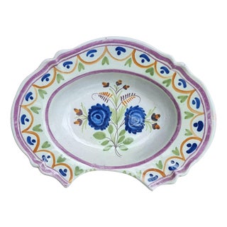 Antique Late 18th Century French Faience Barbers Bowl For Sale