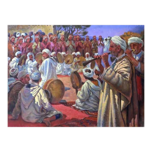 Music Festival, Jalal Gharbi Oil on Canvas Painting