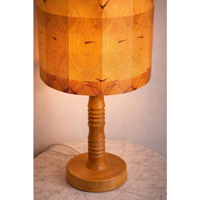 Mid-Century Modern Swedish Pine Table Lamp, 1960s For Sale - Image 6 of 9