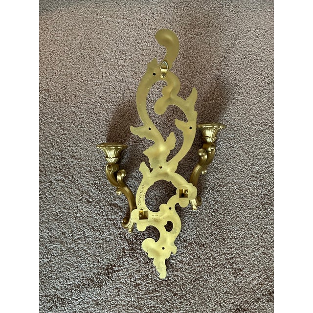 Hollywood Regency Wall Sconce Gold Double Candle - 1960s Superb Vintage Charm! (3 Available) For Sale - Image 4 of 6