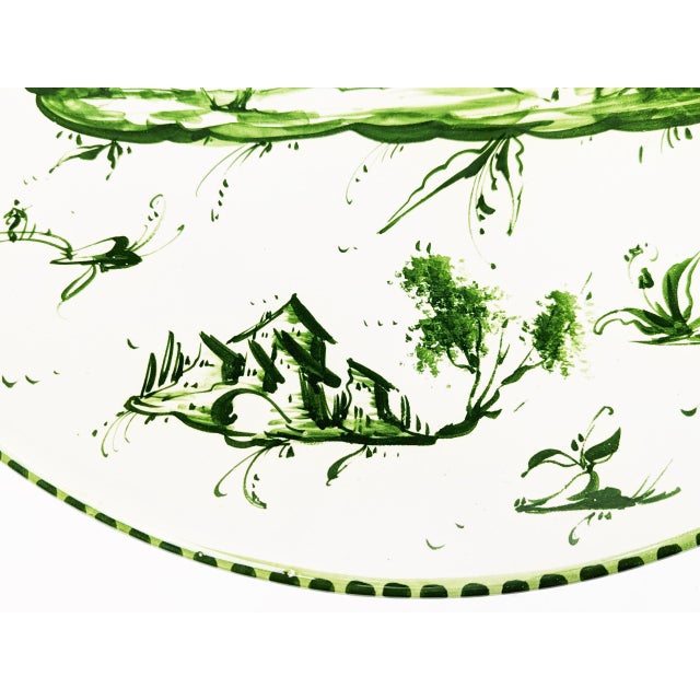Large Italian Levantino Wall Ceramic Plate from Albisola or Savona District For Sale - Image 4 of 9